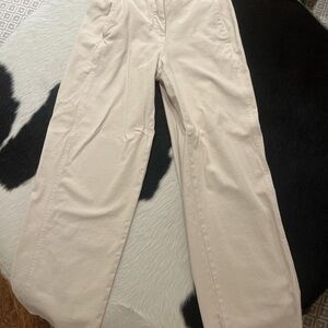 Aritzia Cream Wide-Leg Pants
